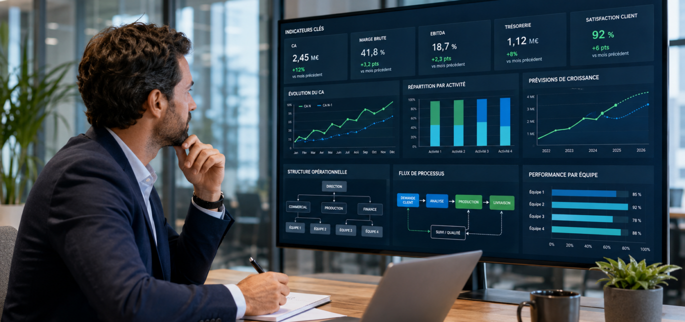 diagnostic stratégique PME, structurer une PME, croissance d’entreprise, efficacité opérationnelle, automatisation des processus, transformation numérique PME, intelligence artificielle PME, stratégie d’affaires, optimisation des processus, rentabilité PME, Pensée Lean Inc., accompagnement entrepreneurial, croissance structurée.